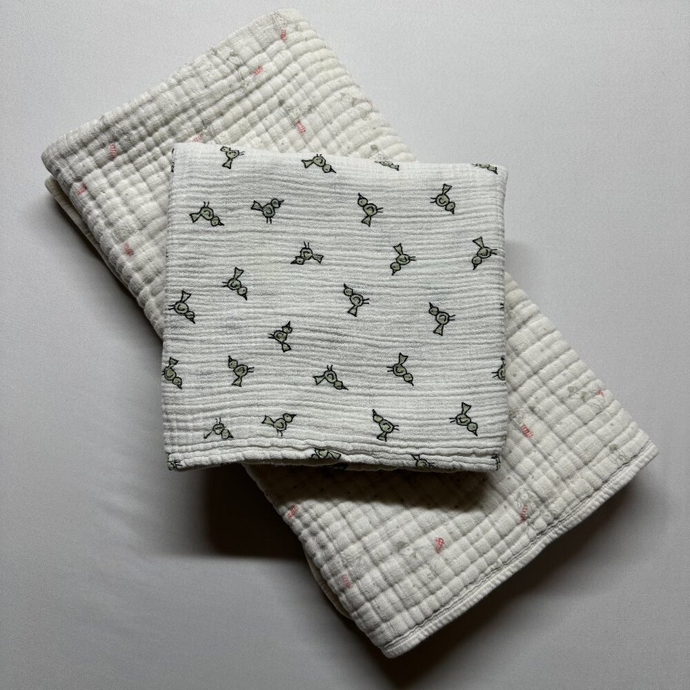 Aden + Anais Muslin Baby Blanket Bundle | 42” x 42” | Lightweight + Quilted